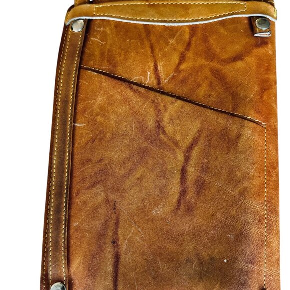 Frye Artisan Rectangle Adjustable Camel Leather Bag Fold Over Adjustable Strap - Picture 14 of 16